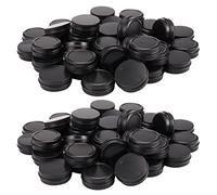 Reinscer Aluminum Tin Cans - 80 Pack 1Oz / 30G Tin Container Screw Top Cans Cosmetic Sample Containers Candle Tins