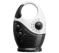 Reinscer AM/FM Mini Shower Radio Bathroom Waterproof Radio Hanging Music Radio Built-in Speaker