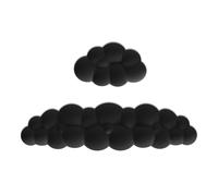 Reinscer Cloud Wrist Rest Pad Kit Keyboard Wrist Rest Mouse Wrist Rest Memory Foam Palm Rest for Keyboard Mouse Non-Slip Easy Install Black