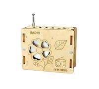 Reinscer DIY FM Radio Model Wooden Science Experiment Kits Science Learning Puzzles Experiment Self-Made Assembly Materials Kit