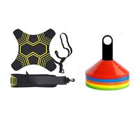 Reinscer Football Training Equipment Football Kick Trainer Auxiliary Kicking Skills Training Belt with Round Obstacle Cone