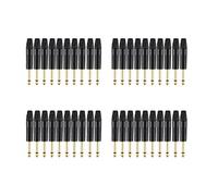 Reinscer Gold Plating 40Pcs Plug Mono Professional 2 Pole 6.35 mm 6.5mm Stereo Jack Plug 6.35mm