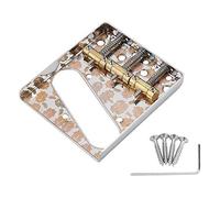 Reinscer Guitar Bridge Medal Bridge Plate 3 Saddle 6-String Electrict Guitar Bridge for Style Guitar