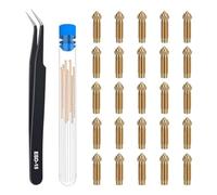 Reinscer Nozzles 3D Printer Accessories Brass for Neptune 4Plus/4Max, 0.2mm/0.4,Mm/0.6mm/0.8mm/1.0mm