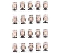 Reinscer Pc4-M10 Male Straight Pneumatic Pefe Tube Push for -V6 Fitting Connector Bowden Extruder 3D Printer (Pack of 20Pcs)