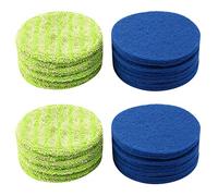 Reinscer Replacement Pad for Cordless Electric Rotary Mop Sweeper Including 16 Microfiber Mats and 16 Indoor Use Gaskets