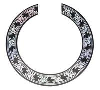 Reinscer Sound hole Rose Decal Sticker for Acoustic Classical Guitar Parts Black+Silver