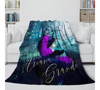 REIPOL Ariana Grande Soft Flannel Blanket - Music Star Warm Throws for Children Adults - Cosy Blanket for Sofa Bed Travel Outdoor - Suitable Christmas Birthday Idea 80x90inch(200x230cm)