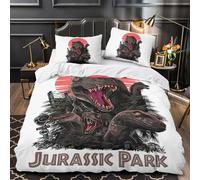REIPOL Jurassic Park for Boys Girls Quilt Cover Duvet Cover Comforter Covers 3D Print Movie with Pillow Cases Bedding Set with Zipper Closure Soft Microfiber 2 Pieces Single（140x200cm）