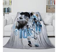 REIPOL Messi Plush Blanket - Football Throws Birthday Gift for Sister Brother Nephew Niece Colleague - Multi-purpose Useful Addition To Sofa Bed Chair Decor 60x80inch(150x200cm)