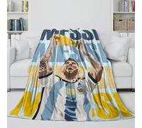 REIPOL Messi Plush Blanket - Football Throws Birthday Gift for Sister Brother Nephew Niece Colleague - Multi-purpose Useful Addition To Sofa Bed Chair Decor 40x50inch(100x130cm)