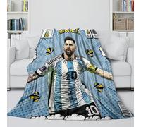 REIPOL Messi Soft Blanket - Football Blanket Birthday Gift for Hubby Boyfriend Girlfriend Neighbor - Trendy Blanket Brightens Up The Room With The Vivid Colours 70x80inch(180x200cm)
