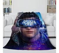 REIPOL Ready Player One Soft Flannel Blanket - Movie Warm Throws for Children Adults - Cosy Blanket for Sofa Bed Travel Outdoor - Suitable Christmas Birthday Idea 50x60inch(127x152cm)