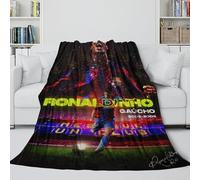 REIPOL Ronaldinho Flannel Blanket - Football Fluffy Blanket Bringing Warmth And Bliss On A Wet Gloomy Day - Sofa Bed Crib - Gift for Kids Parents Girlfriend Boyfriend 40x50inch(100x130cm)