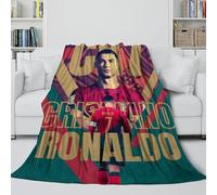 REIPOL Ronaldo Flannel Blanket - Football Fluffy Blanket Bringing Warmth And Bliss On A Wet Gloomy Day - Sofa Bed Crib - Gift for Kid Parent Hubby Boyfriend 40x50inch(100x130cm)