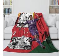REIPOL Ronaldo Flannel Blanket - Football Fluffy Blanket Bringing Warmth And Bliss On A Wet Gloomy Day - Sofa Bed Crib - Gift for Kid Parent Hubby Boyfriend 40x50inch(100x130cm)