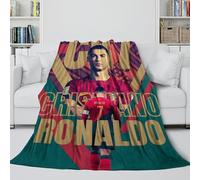 REIPOL Ronaldo Plush Blanket - Football Throws Birthday Gift for Sister Brother Nephew Niece Colleague - Multi-purpose Useful Addition To Sofa Bed Chair Decor 80x90inch(200x230cm)