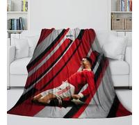 REIPOL Ronaldo Plush Blanket - Football Throws Birthday Gift for Sister Brother Nephew Niece Colleague - Multi-purpose Useful Addition To Sofa Bed Chair Decor 40x50inch(100x130cm)