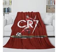 REIPOL Ronaldo Plush Blanket - Football Throws Birthday Gift for Sister Brother Nephew Niece Colleague - Multi-purpose Useful Addition To Sofa Bed Chair Decor 70x80inch(180x200cm)