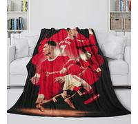 REIPOL Ronaldo Soft Blanket - Football Blanket Birthday Gift for Hubby Boyfriend Girlfriend Neighbor - Trendy Blanket Brightens Up The Room With The Vivid Colours 70x80inch(180x200cm)
