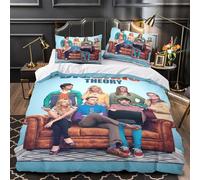REIPOL The Big Bang Theory Quilt Cover Duvet Cover 3D Printed TV Series for Boys Girls Comforter Covers Bedding Set Soft Microfiber with Zipper Closure with Pillow Cases 2 Pieces Single（140x200cm）
