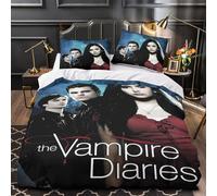 REIPOL The Vampire Diaries Duvet Cover for Boys Girls 3D Printed TV Series Comforter Covers Quilt Cover with Pillow Cases Soft Microfiber with Zipper Closure Bedding Set 2 Pieces Single(140x200cm)