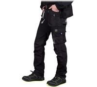 REIS FORECO-T BJS Work Trousers for Men | Safety Trousers | Cargo | Work Pants | Cut Protection Trousers | Black-Light Gray | Size: 46