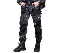 REIS FORECO-T MOB Work Trousers for Men | Safety Trousers | Combat Trousers | Work Pants | Cut Protection Trousers | Camouflage Black | Size: 46