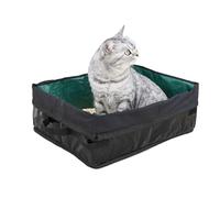Reise Katzentoilette | Katzentoilette Für Wohnmobile & Reisen | Klappbare Transportwanne Mit Offenem Deckel Für Unterwegs & Wohnung Platzsparende Eckplatzierung Junge Katzen