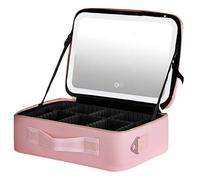 Reise-Kosmetiktasche für Damen - Große multifunktionale Make-up-tasche mit Reißverschluss, integriertem Spiegel und LED-Beleuchtung | Praktischer Make-up-Organizer zum Reisen, Schminken, Aufbewahren v