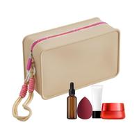 Reise-Kulturbeutel, Silikon-Make-up-Tasche für Reisen | Silikon-Make-up-Organizer-Beutel - Tragbare Make-up-Tasche für Reisen, Wochenende, Schule, Geschäftsreise, Khaki, Se référer au descriptif