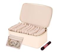 Reise Schmuckkästchen - Schmuck Organizer - Travel Jewelry Box - Reise-Schmuckkästchen | Kompaktes Schmuckkästchens Für Ringe, Ohrringe, Armbänder Und Halsketten, Elegantes Kleines Tragbares Case