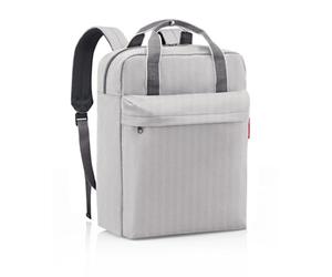 reisenthel Allday Backpack M - Versatile Backpack for Everyday Use, Travel, Shopping or Work - Water-Repellent, Hand Luggage Approved, Herringbone Grey, 30 x 39 x 13 cm, Minimalist/Modern Urban