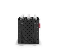 reisenthel Bottlebag - 9 Compartments, Easy Recycling of Bottles, Carrying Straps, Glossy Dots Black, 24 x 24 x 28 cm, Bottle bag glossy dots black