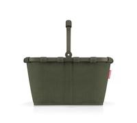 reisenthel Carrybag Sturdy Shopping Basket with Lots of Storage Space and Practical Inner Pocket - Elegant and Water-Repellent Design, Cord Dark Matcha, 28 x 48 x 29 cm, Classic and Fashionable