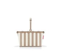 reisenthel Carrybag XS Summerstripes Coffee - Sturdy Shopping Basket with Practical Inner Pocket - Elegant and Water-Repellent Design