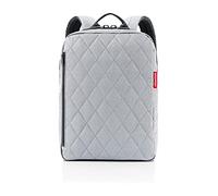 Reisenthel Classic backpack M - well thought-out backpack, modern design with mesh back - rectangular base for stability gold, Rhombus Light Grey, Medium