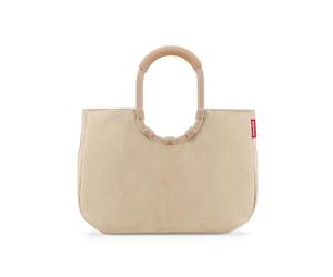 reisenthel Loopshopper L - Sturdy Bag with Practical Compartments Made from Recycled PET Bottles - Charming and Water-Repellent Design Gold, Frame Cord Sand, 25 L
