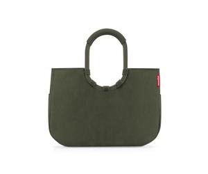 reisenthel Loopshopper L - Sturdy Bag with Practical Compartments Made from Recycled PET Bottles - Charming and Water-Repellent Design Gold, Cord Dark Matcha, L, Modern, timeless, urban