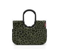 reisenthel Loopshopper L - Sturdy Bag with Practical Compartments Made from Recycled PET Bottles - Charming and Water-Repellent Design Gold, Teddy Leo Olive, L, Contemporary