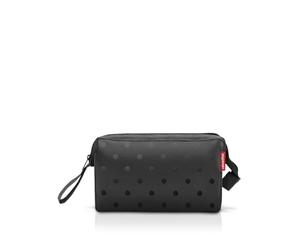 reisenthel travelcosmetic Strong Robust and Practical Travel Cosmetic Bag, Hand Strap, Water-Repellent Material, Glossy Dots Black, Standard Size, Casual