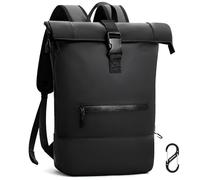 Reiseresa Rolltop Backpack Women Men Waterproof Laptop Backpack Travel Work School Black 15.6 Zoll