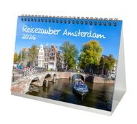Reisezauber Amsterdam DIN A5 Desk Calendar for 2026 Holiday Canals Tulips Seelenzauber