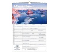 Reisezauber Norway Planner, Family Planner, 4 Column Planner, DIN A3 Calendar for 2026, Oslo City Travel - Set: 1 x Calendar, 1 x Christmas, 1 x Greeting Tag (3 Pieces)