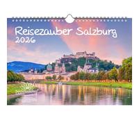 Reisezauber Salzburg DIN A4 Calendar for 2026 Austria Holidays - Gift Set Contents: 1x Calendar, 1x Christmas Pendant, 1x Greeting Tag (3 Pieces)