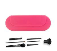 Reismake-uptas - Draagbare Make-Up Tas for Vrouwen | Silicone Makeup Kwastenhouder, Compact for Toiletries, Huidverzorging, Make-up Opbergruimte Voor op Reis, in de tas, hot pink, see