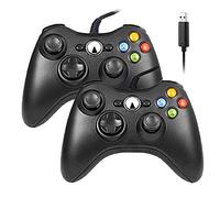 Reiso Xbox 360 Controller, 7.2 ft USB Wired PC Controller Compatible with Microsoft Xbox 360 & Slim 360 PC Windows (Black and Black)