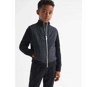 Reiss Cotton Rich Knitted Quilted Jacket (3-14 Yrs) Navy