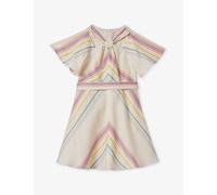Reiss Girls Ivory Kids Kitty Belted-waist Striped Linen and Cotton-blend Dress 4-14 Years 8-9