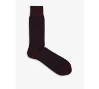 Reiss Mens Bordeaux Mario Striped Cotton-blend Socks Eur 45 / 11 Uk Men